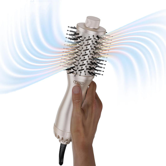 TYMO 2.0 Hair Blow Dryer Brush - Round Blowout Hot Air Brush, One Step Volumizer, Upgraded 2 Inch Barrel for Short Hair, 3X Faster Drying, 0.6 lb Ultra Lightweight, Straightener and Curling in One