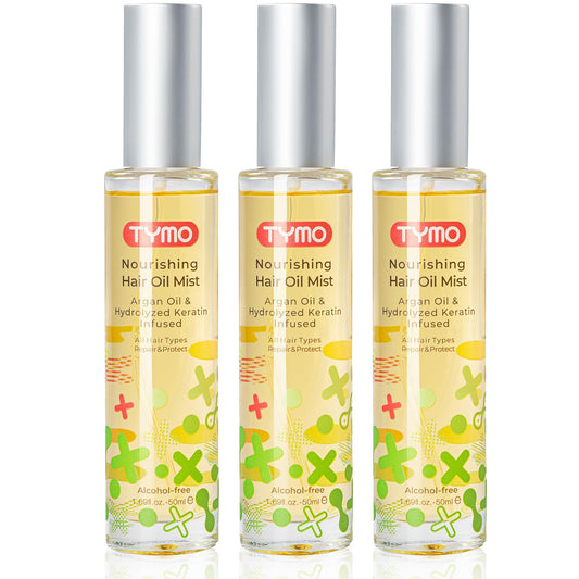 TYMO Argan Hair Oil Spray - Hydrating Veganic Natural 6 Blend Oil for Frizzy & Dry Hair, Organic Pure Formula, Daily Use for Hair, Smooth Damaged Ends, Olive Oil Infused, Add Shine